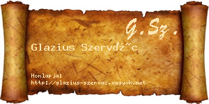 Glazius Szervác névjegykártya